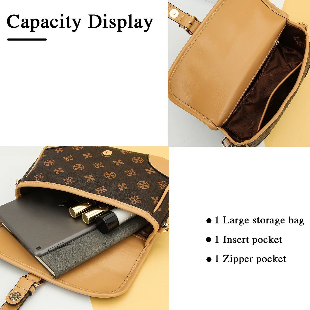 Baellerry Plaid Tote Alternative, 13 Inch Crossbody Bag with Quick Access Magnet, Women's Office Shoulder Bag