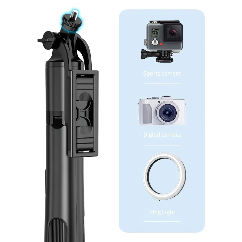 Xiaomi Q05 Wireless Bluetooth Selfie Stick Tripod Foldable Monopod with Fill Light for Gopro Motion Camera Smartphone Self-timer