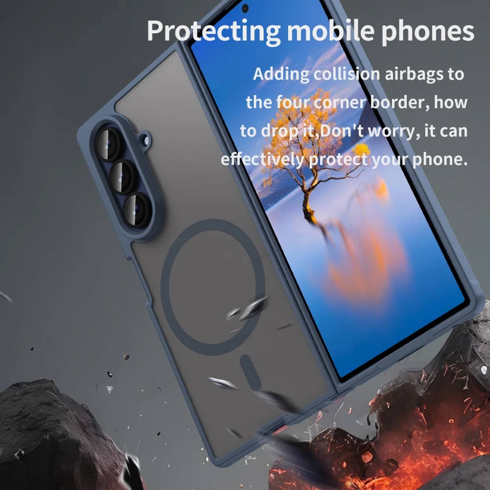 Luxury Matte Hard Case with Magnetic Wireless Charging - Shockproof Ultra Slim Cover