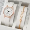 Lot de 2 montres à quartz simples avec bracelet en cuir
