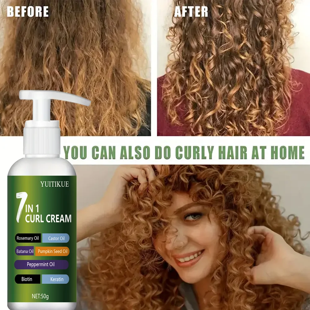 50g Curl Styling Cream - Moisturizing Curls, Elastic Styling, Curl Elastic Hair Conditioner, Suitable for All Hair Types 1