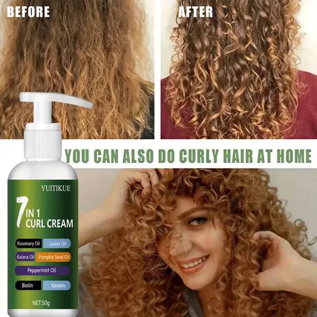 50g Curl Styling Cream - Moisturizing Curls, Elastic Styling, Curl Elastic Hair Conditioner, Suitable for All Hair Types 1