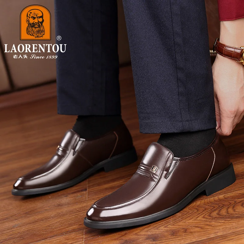 أحذية من الجلد الطبيعي للرجال ، قابلة للتنفس وقابل...