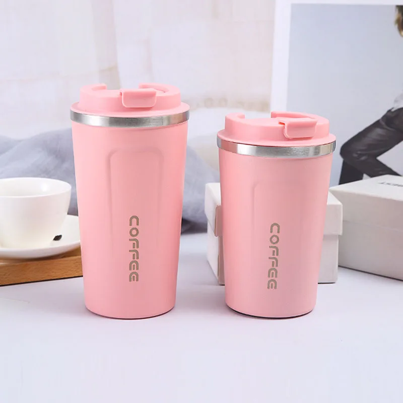 Thermo Cafe Car Thermos Mug for Tea Water Coffee Leak_Proof Travel Thermo  Cup Coffee Mug 380/510ML Double Stainless Steel - AliExpress