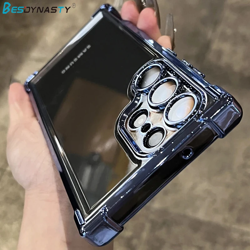 Plating Armor Transparent Shockproof Acrylic Phone Case