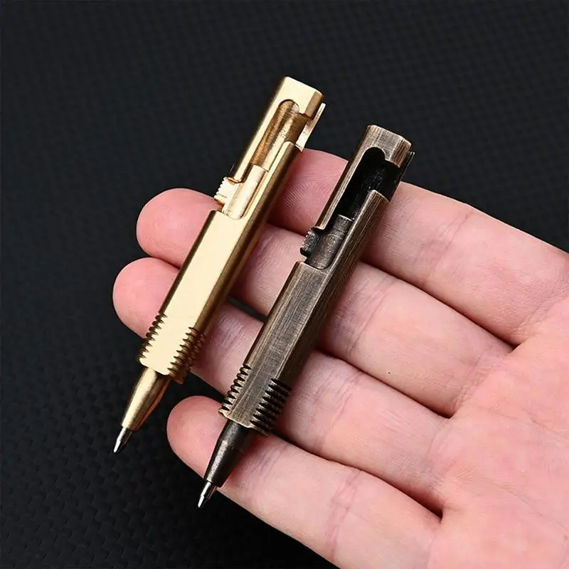 Mini Pen Small Pens for Women Men Journal Pens Brass Short Ballpoint Pens for Journaling Brass Writing Tools for Home School 100 pcs color pen wholesale writing for school tools gifts korean stationery page essential