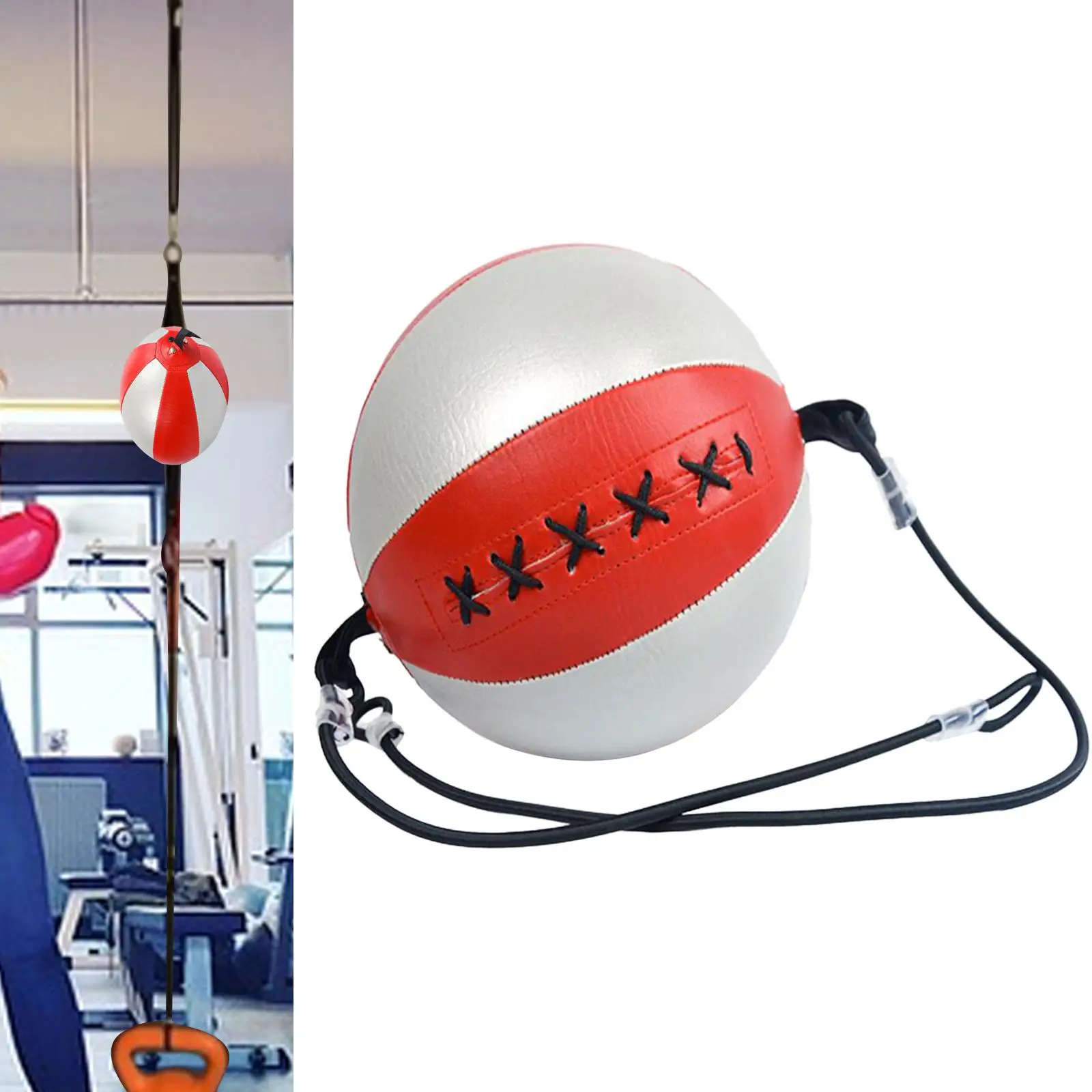 Boxing Speed Ball Reaction Target, PU Leather Punching Ball Fitness Equipment, Double End Bag for Martial Arts Sparring
