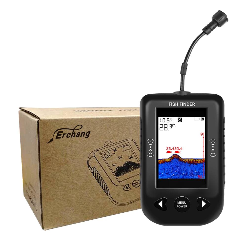 Erchang XF03 Sondeur portable 100m profondeur pour pêche lac mer avec échosondeur et détection appâts