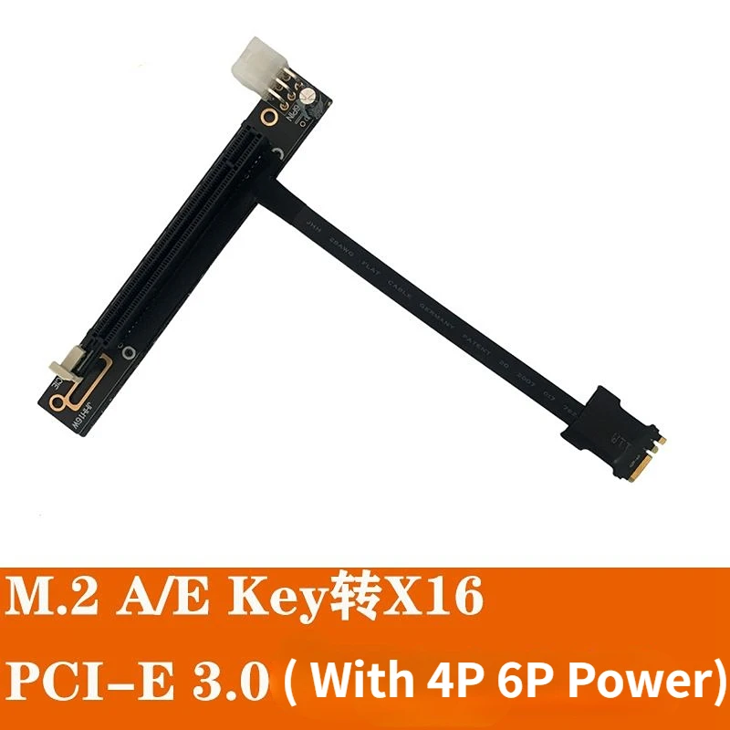Cabo do Adaptador do Riser de Gpu da Placa de Vídeo 3.0 X16 com Alimentação 4p 6p Cabo Extensor da Mineração dos Gráficos M.2 Wifi a X16 m2 A.e Chave Ngff Pci-e