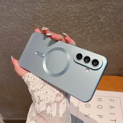Frosted Lens Protective Magnetic Phone Case with MagSafe Cover Compatibility - Galaxy A18 (Light Blue)