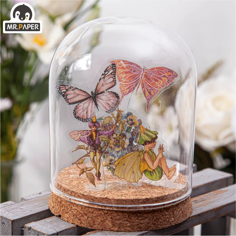 Mr.paper Boxed Flower Fairy Diary Series Decorative Diary Stickers Scrapbook Planner Japanese Decorative Stationery Stickers