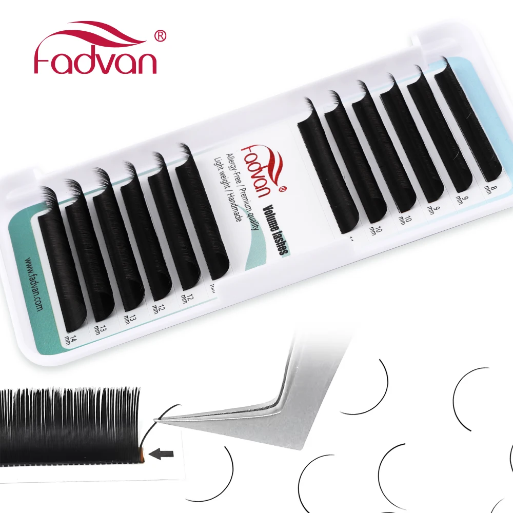 Fadvan Ellipse Flat Eyelash 0.15/0.20 Silk Classic Individual Lashes Extension Natural Faux Mink Eyelashes Wire Matte Black — view 5
