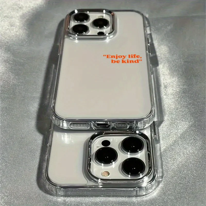 Minimalist Orange Red Text Printed Phone Case - Vibrant Clear Protective Cover