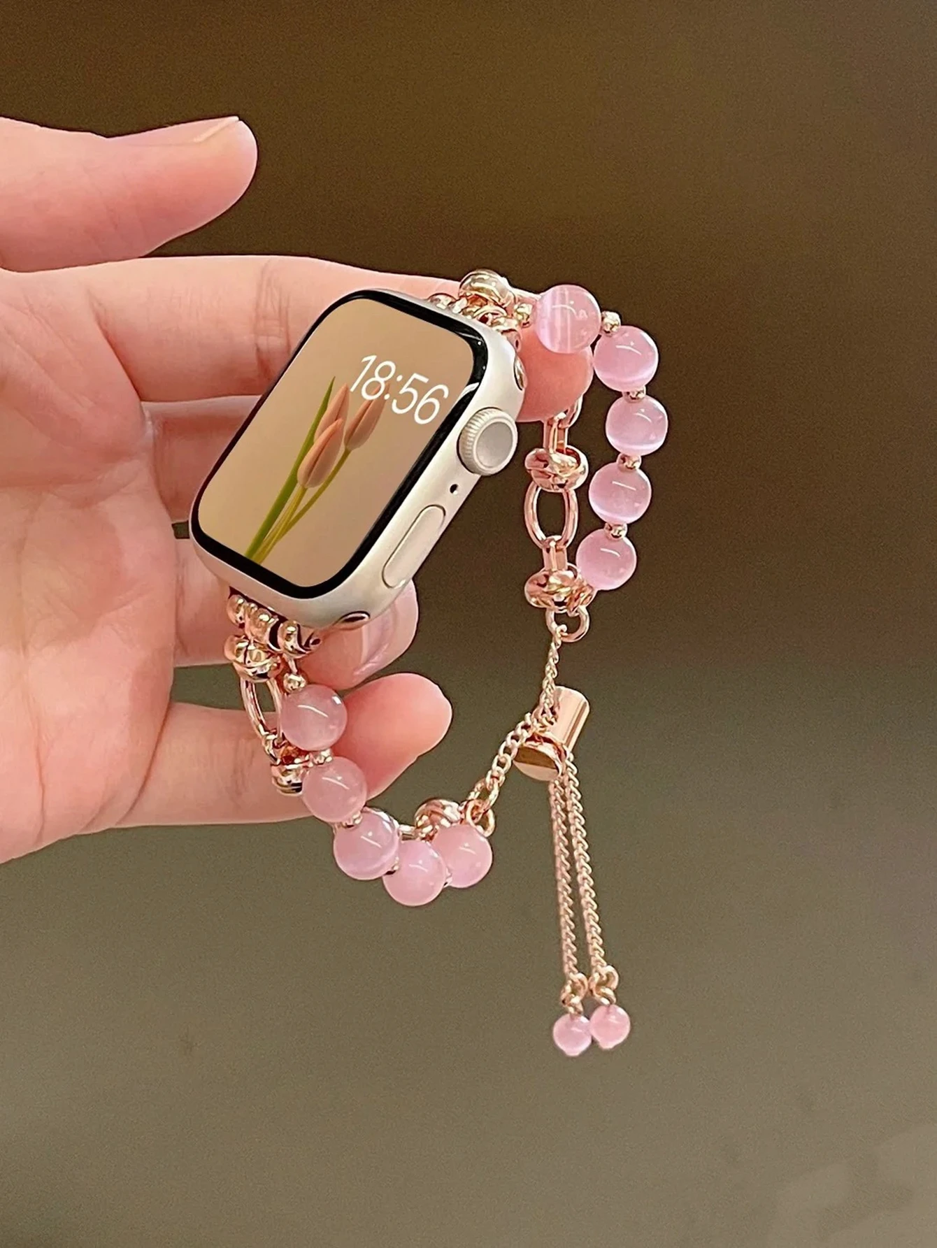 Elegant Adjustable Beaded Link Strap