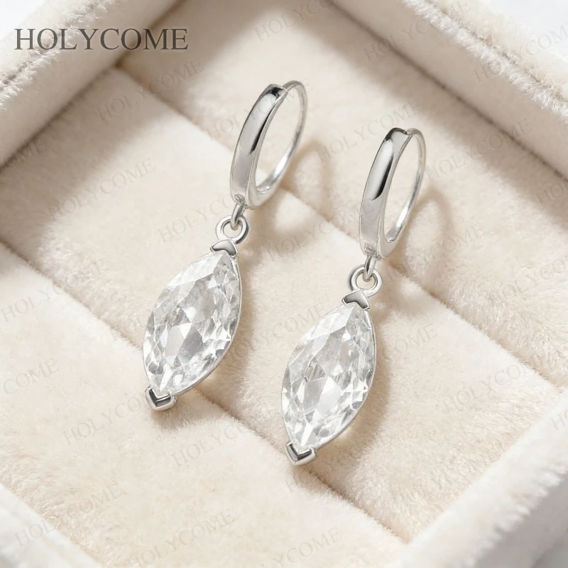 925 Sterling Silber Moissanit-Ohrringe, GRA-zertifiziert, Marquise-Schliff, 2–4 Karat, D-Farbe, VVS1, für Damen, Schmuck, Muttertagsgeschenke – Detail 6