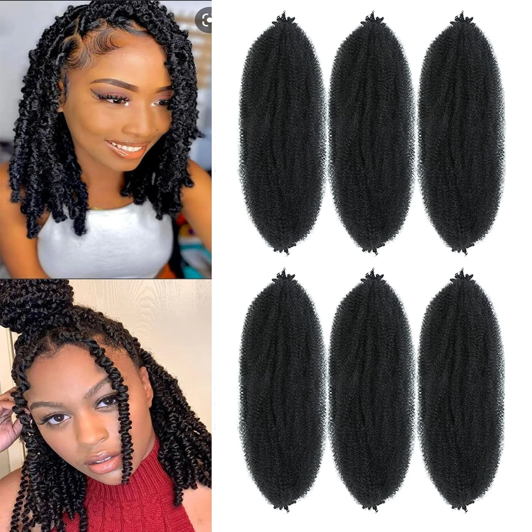 12 -30 Inch Afro Twist Twist Braiding Hair Springy Afro Twist Hair Pre Fluffed Spring Twist Hair For Soft Locs Synthetic Hair 2