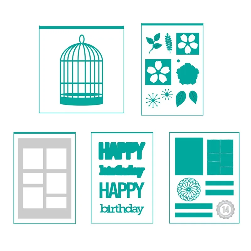 

Postage Grid Bird Cage Happy Birthday Spring Blooms Flowers Master Layouts Metal Cutting Dies Stamps Scrapbook Diary Decoration