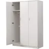 3 Door Armoires Wardrobe Closet with Clothes Hanging Rail, 6 Storage Shelves Cupboard Unit Bedroom Furniture 5