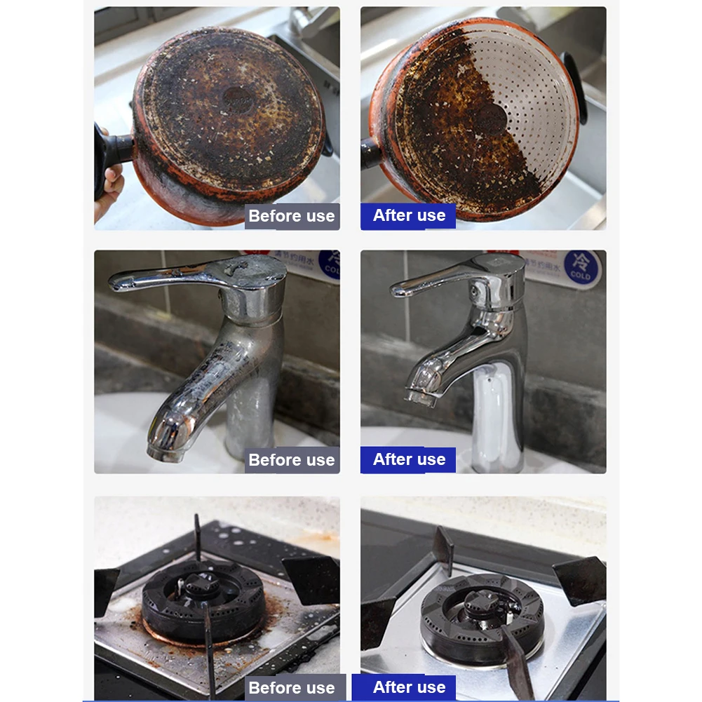 250g Cleaning Bubble Powder Remover Grease Away Cleaner Anti-Rust Kitchen Detergent Powder Dirt Stubborn Stains Remover