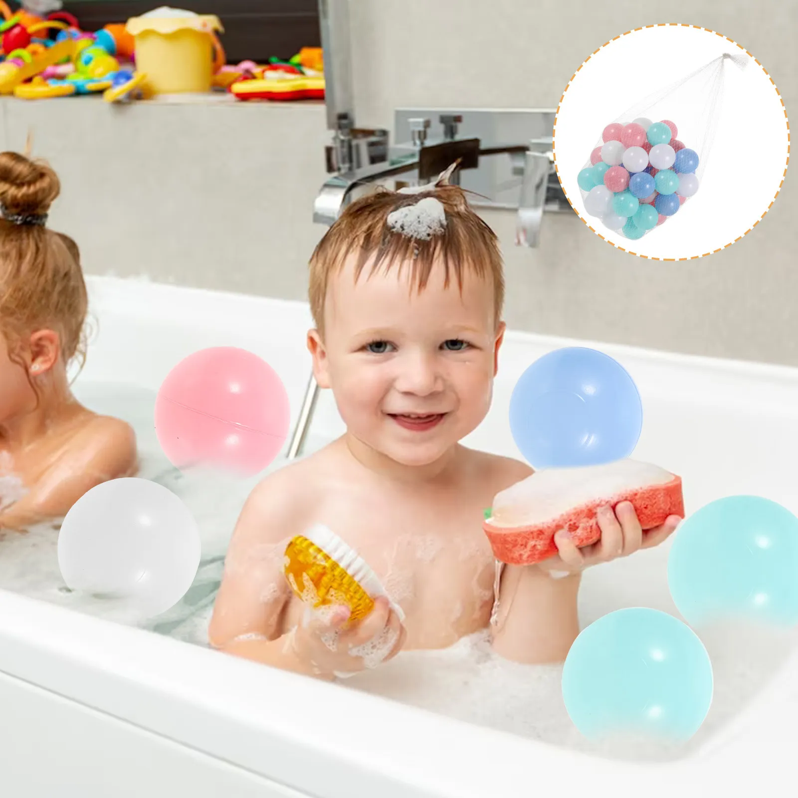 50Pcs 어린이를위한 다채로운 바다 공 플라스틱 놀이 공 교육 감각 발달 공 구..