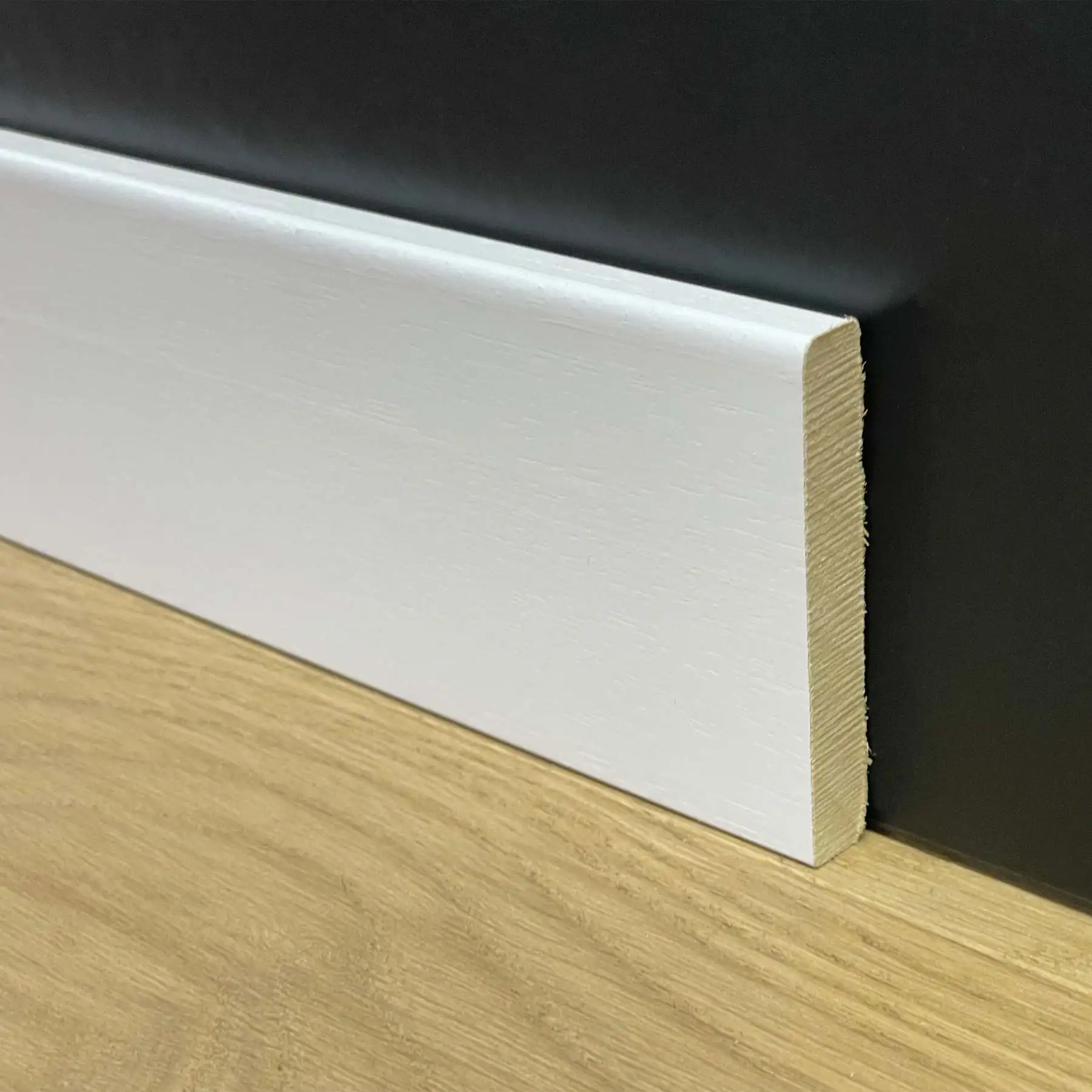 96ml Squared White Lacquer Solid Solid Wood Baseboard 70 X10 Wood Diy