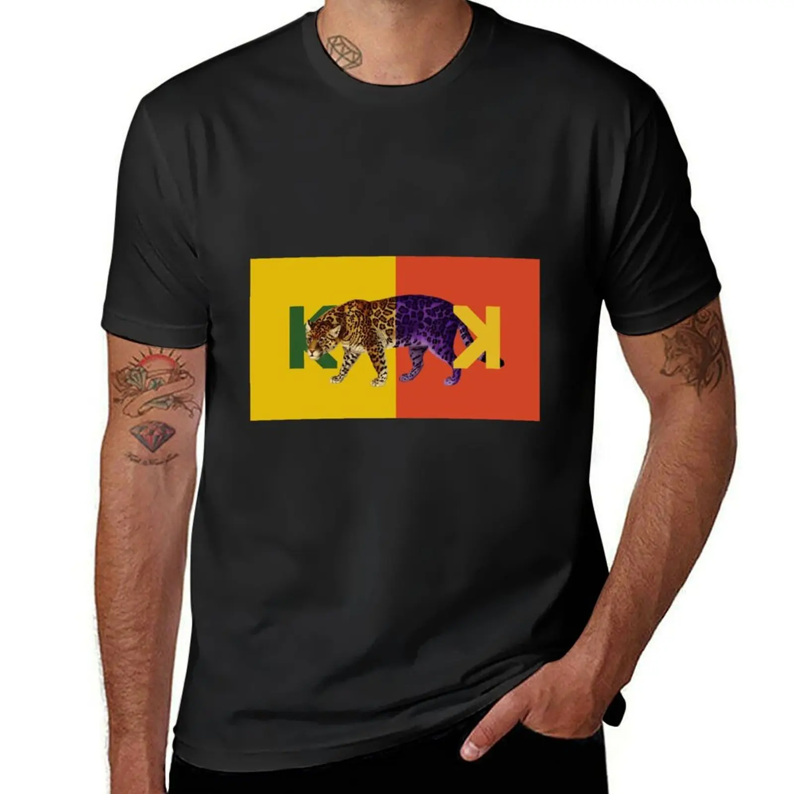 Kings Dual Leopard BWWA Vinyl T-Shirt quick-drying aesthetic clothes t shirt for men