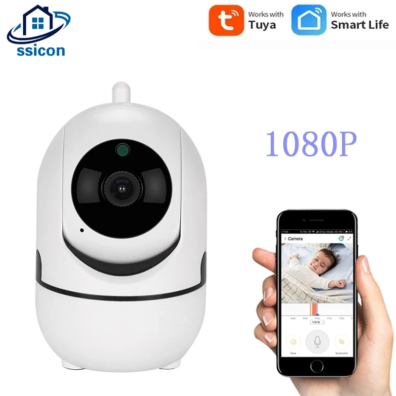 1080P MINI Camera WIFI Tuya Smart Home CCTV Two Ways Audio Auto Tracking Wireless Indoor Security Camera 5mp wifi ip camera indoor smart home camhi app two ways audio 355 degree rotation pan tilt wireless cctv camera with rj45 port