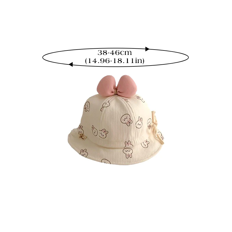 Cartoon Baby Bucket Hat Cute Rabbit Bear Print Toddler Fisherman Cap Spring Autumn Cotton Kids Boy Girl Basin Hats