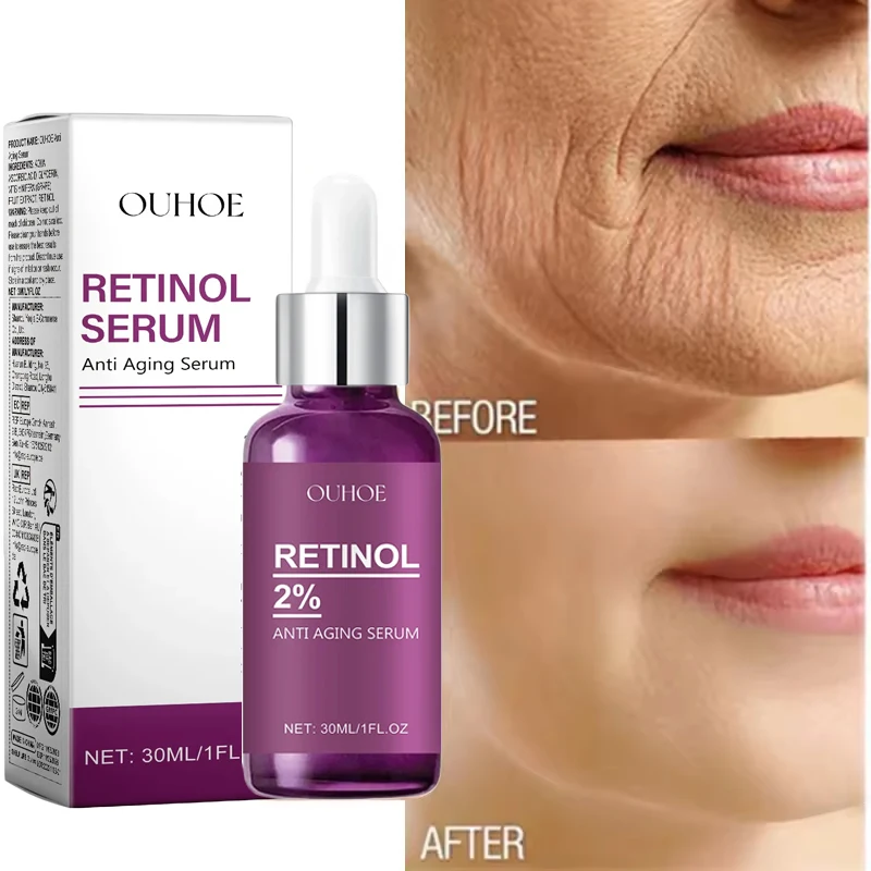 Retinol Remove Wrinkle Face Serum Lift Firming Anti Aging Fade Fine Lines Whitening Brightening Moisturizer Skin Care Cosmetics - Image 2