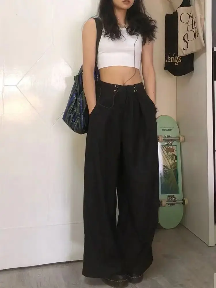 Buy Custom Japanese Pants Women, Black Wide Leg Pants Women Trendy by  Kotyto Clothing