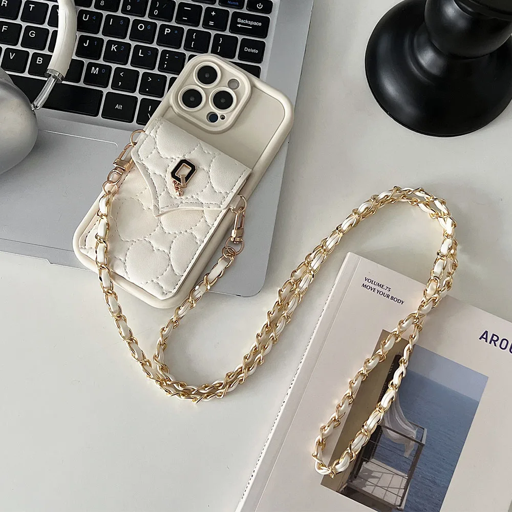 Leather Wallet Strap Crossbody Lanyard Case with Card Holder
