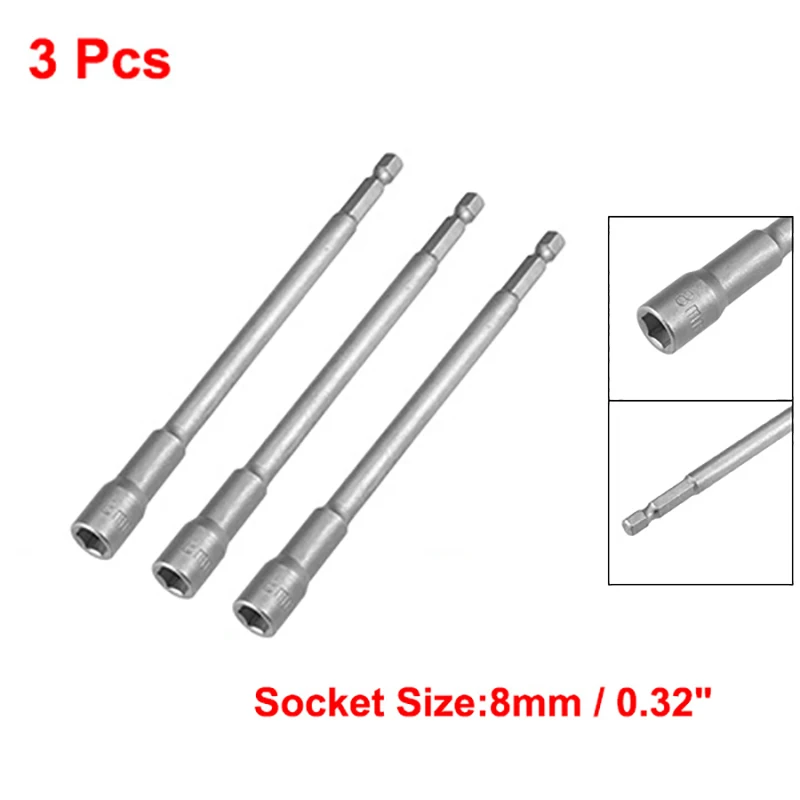 Uxcell 2 Pcs 1/4" Quick-Change Hex Shank 8mm Magnetic Nut