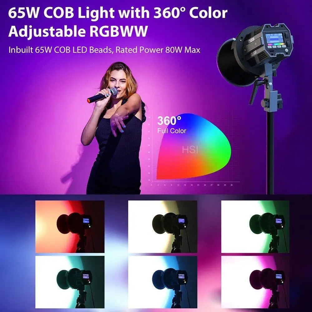 COLBOR CL60R,CL60 RGB Video Led Light Full Color 2700K-6500K APP Control Bowens