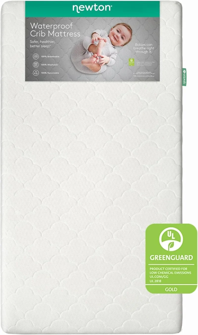 Newton Baby 5.5" Waterproof Breathable Toddler Bed Crib Mattress ,Proven to Reduce Suffocation Risk, 100% Washable