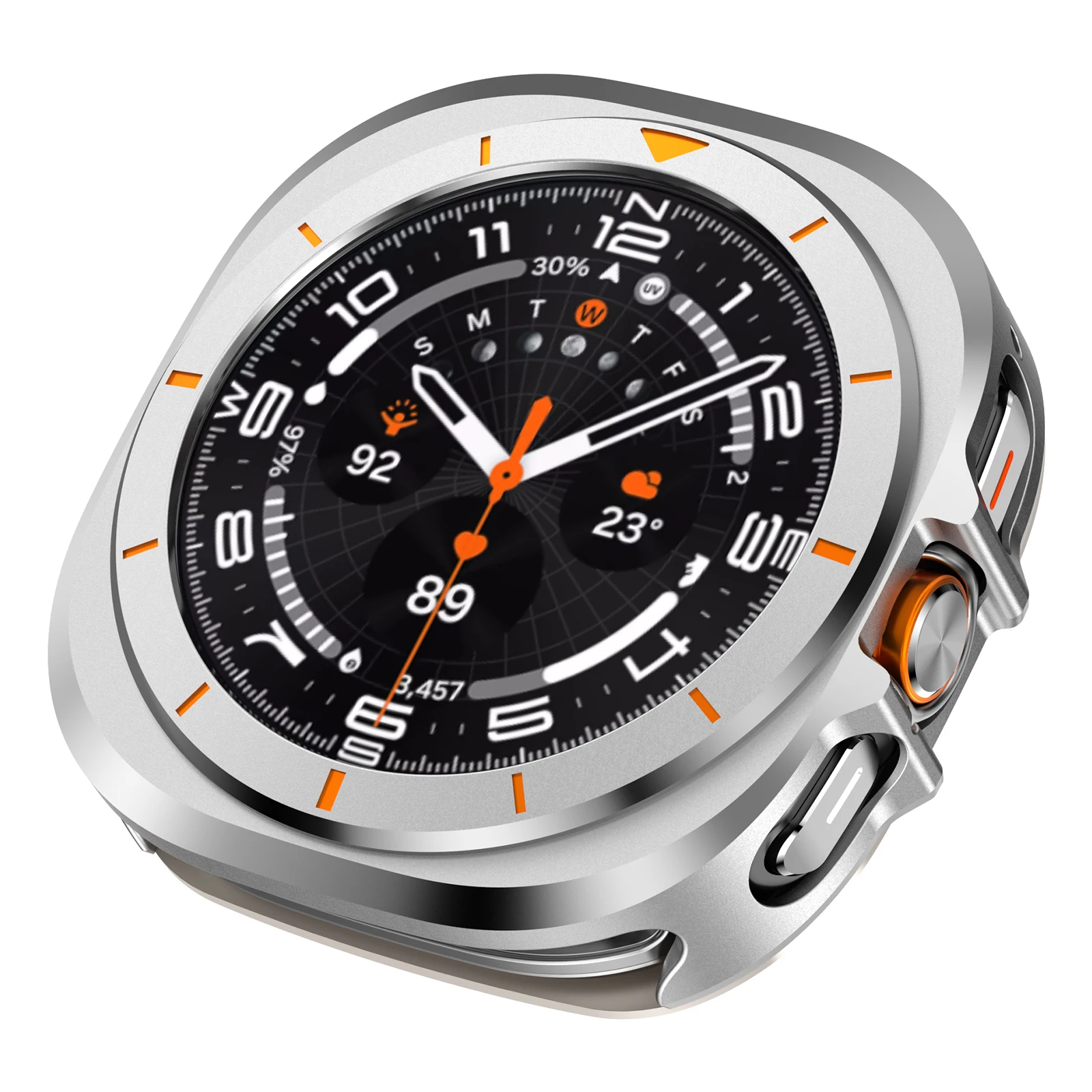 Premium Metal Protective Case | Durable Alloy Hard Cover for Smartwatch | 47mm Bumper Accessory