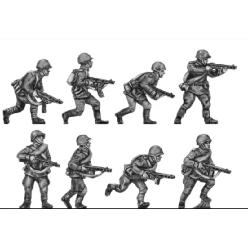1/72 스케일 다이캐스트 레진 피규어 모델 키트 2차 세계대전 소련 보병 8인 피규어 미도색