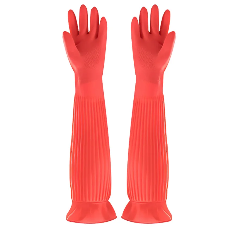 Dishwashing Cleaning Gloves Latex Rubber Waterproof Work Hand Gloves 1Pair for Household Scrubber Kitchen Clean Tools dishwashing gloves,protective gloves,cleaning gloves,safety gloves
