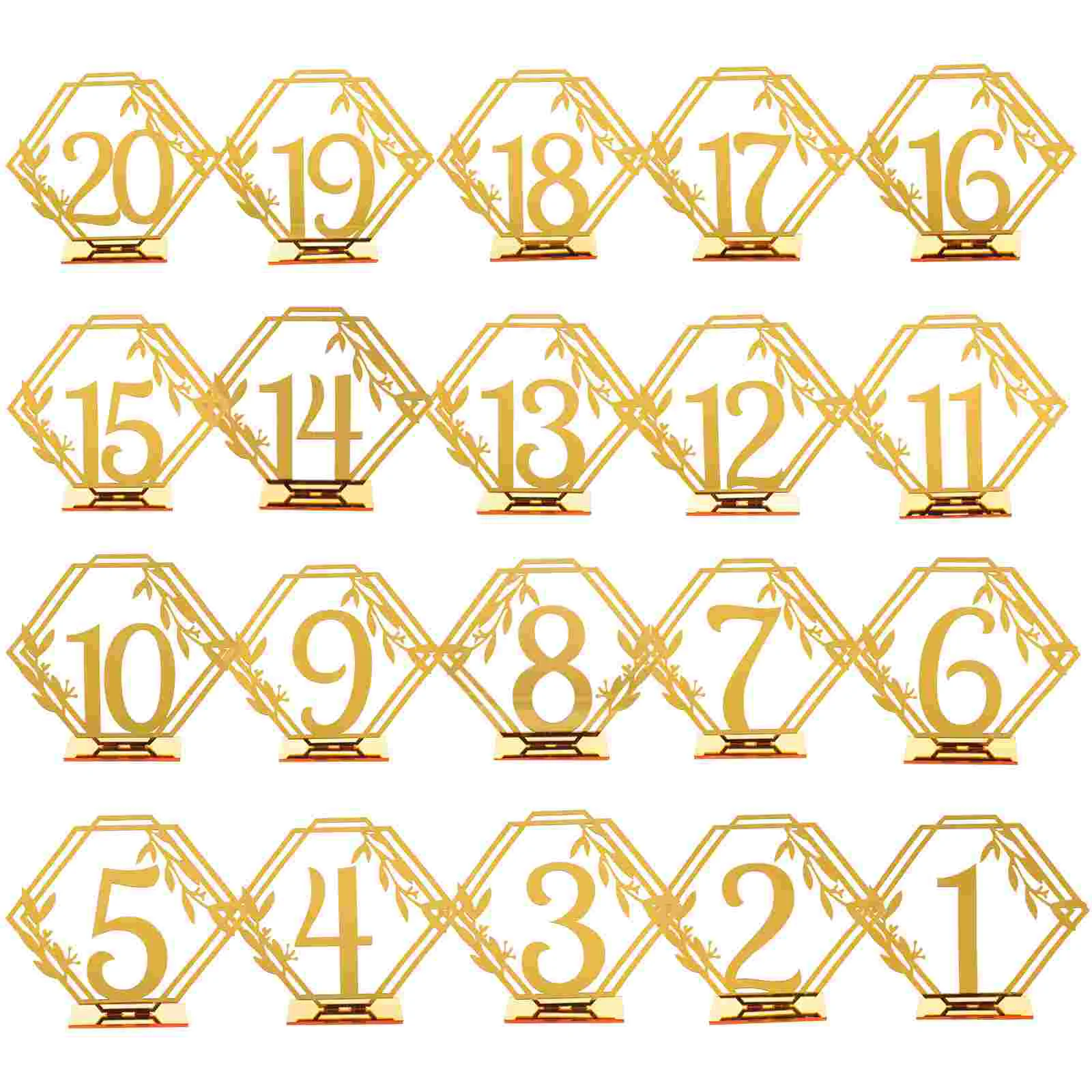 

20pcs Banquet Table Signs Wedding Table Number Signs Double-sided Reserved Signs