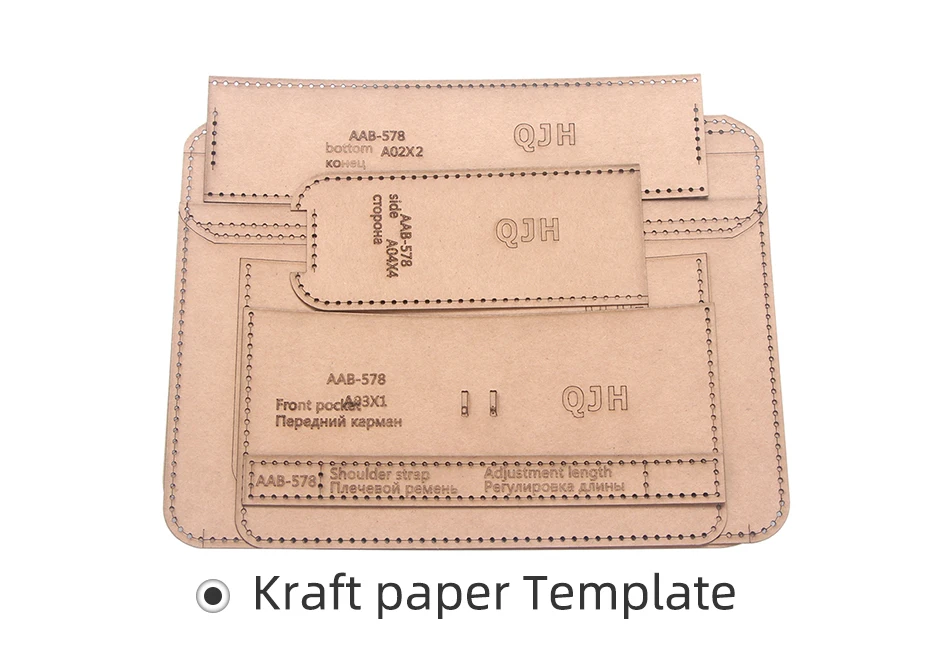 Diy handgemachte Leder Orgel eine Schulter Messenger Bag Acryl Version Zeichnung Gitter Muster Design Leder Kunst Leder Vorlage – Detail 1