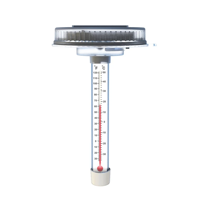 Pool Thermometer, Solar Pool Thermometer Floating, LED Swimming Thermometer At Night, Floating Ice Bath