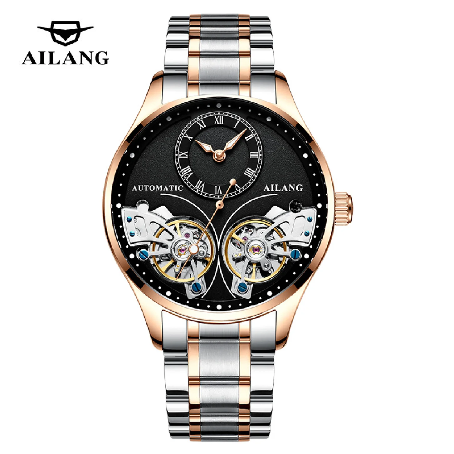 

AILANG 2023 New Fashion Mens Steel Band Waterproof Automatic Mechanical Wristwatches Trend Watches Tourbillon Watch For Men