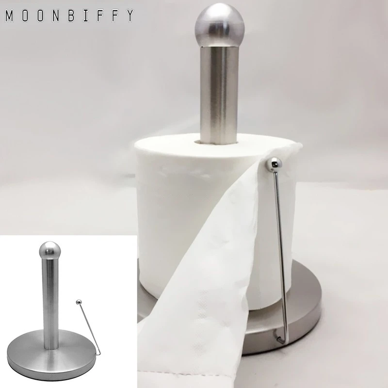 

Freestanding Stainless Steel Toilet Paper Holder Roll Paper Holder Kitchen Towel Holder Floor-standing Paper Towel Dispenser