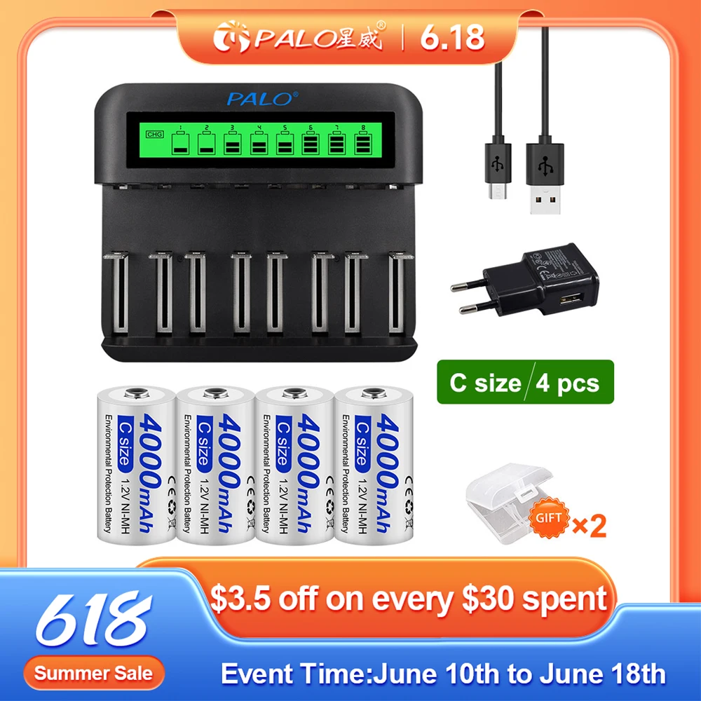 Lr14 Rechargeable Battery Charger Rechargeable C Batteries Charger