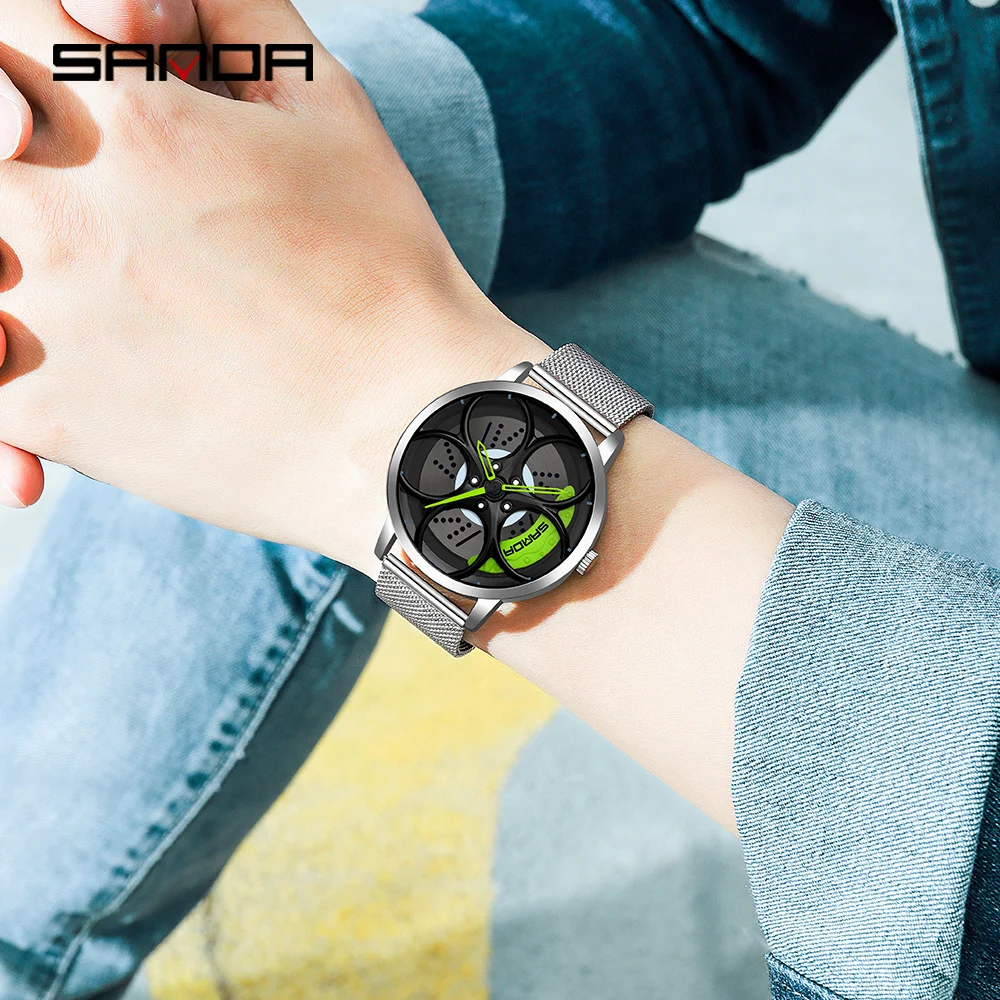 Man Fashion Luxury Quarzt Watches Hollow Unique Wheel Design Dial Wristwatch Waterproof Sports Clock Watch for Men Reloj Hombre