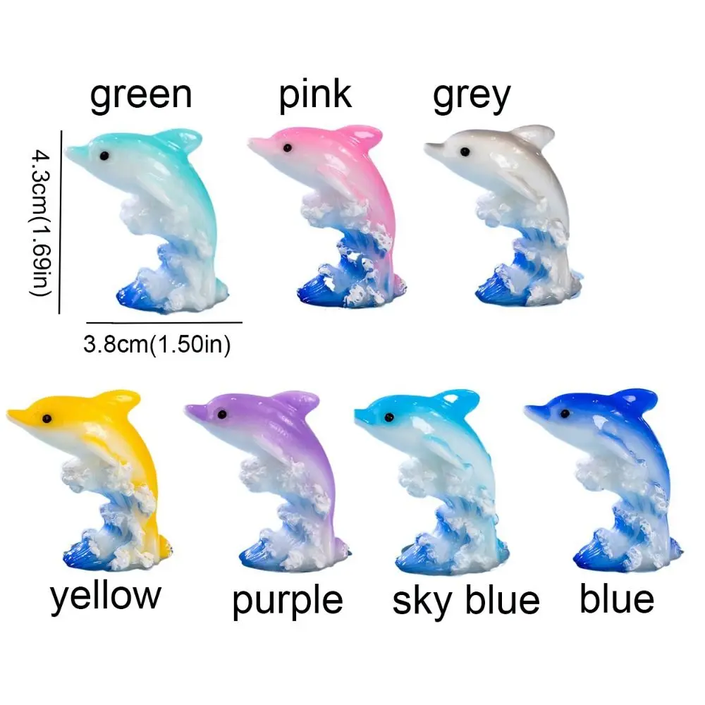 Decorative Ocean Series Seven Color Dolphin Simulation Resin Mini