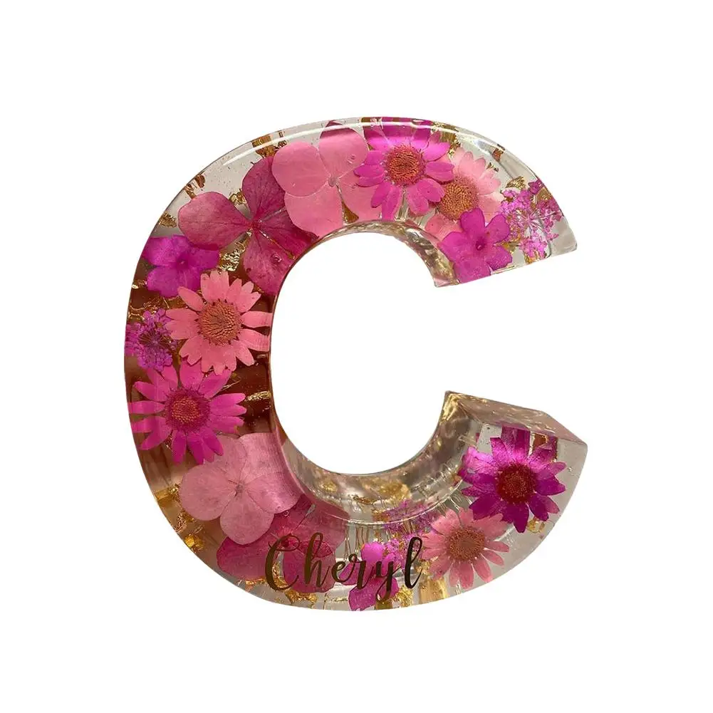 Description Picture 4 of itemFloral Letter Night Light Alphabet Letter LED Lights Luminous Number Lamp Decorative Resin Lamp With Initial Letter & Dry Flower
