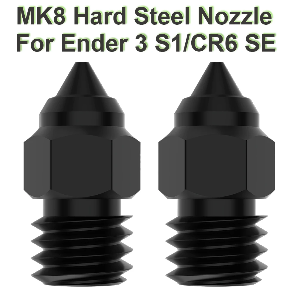 2pcs Hardened Steel CR6 SE Nozzle High Temperature Resistance M6 Thread MK8 Nozzles For CR-6 SE Ender 3 S1 Ender 5 CR10 2pcs hardened steel clone cht nozzle 3d printer parts high flow cht volcano nozzles for sidewinder x1 x2 genius pro vyper