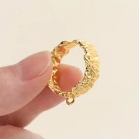 Bague fendue ouverte irrégulière plaquée or 14/18K, 2 pièces/paquet, pour bricolage fait à la main, réglage de bague, fournitures de fabrication de bijoux, accessoires 6