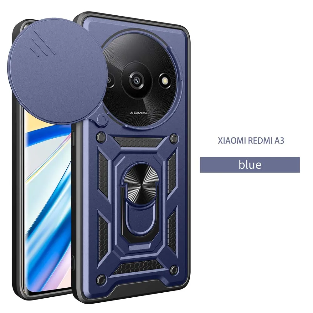 Durable Shockproof Armor Case with Magnetic Holder and Ring Stand