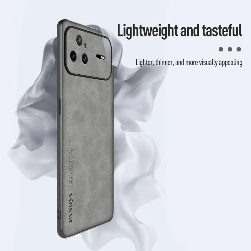 Skin Feel Shockproof Matte Leather Case - Soft Back Cover